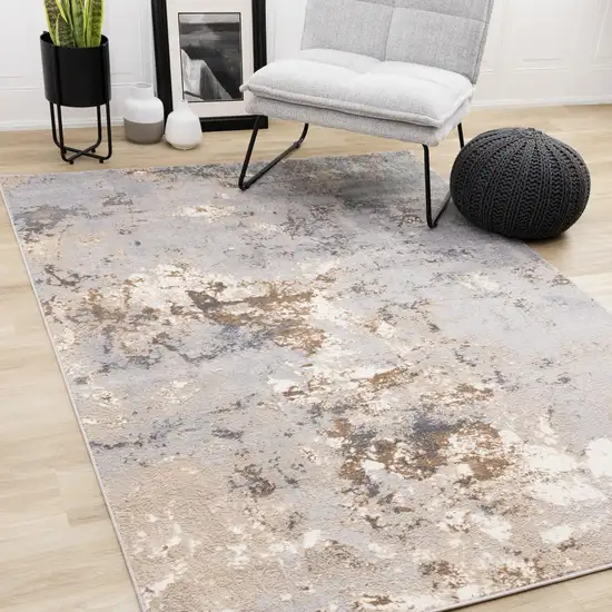 Taupe Brown And Gray Abstract Area Rug Photo 4