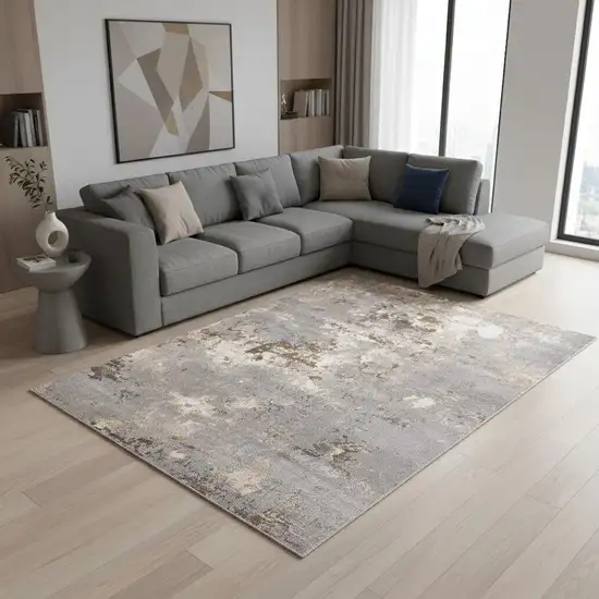 Taupe Brown And Gray Abstract Area Rug Photo 1