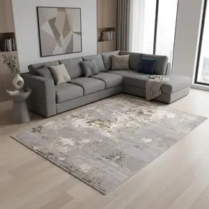 Photo of Taupe Brown And Gray Abstract Area Rug