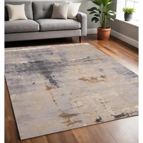 Taupe Brown And Gray Abstract Area Rug Photo 1