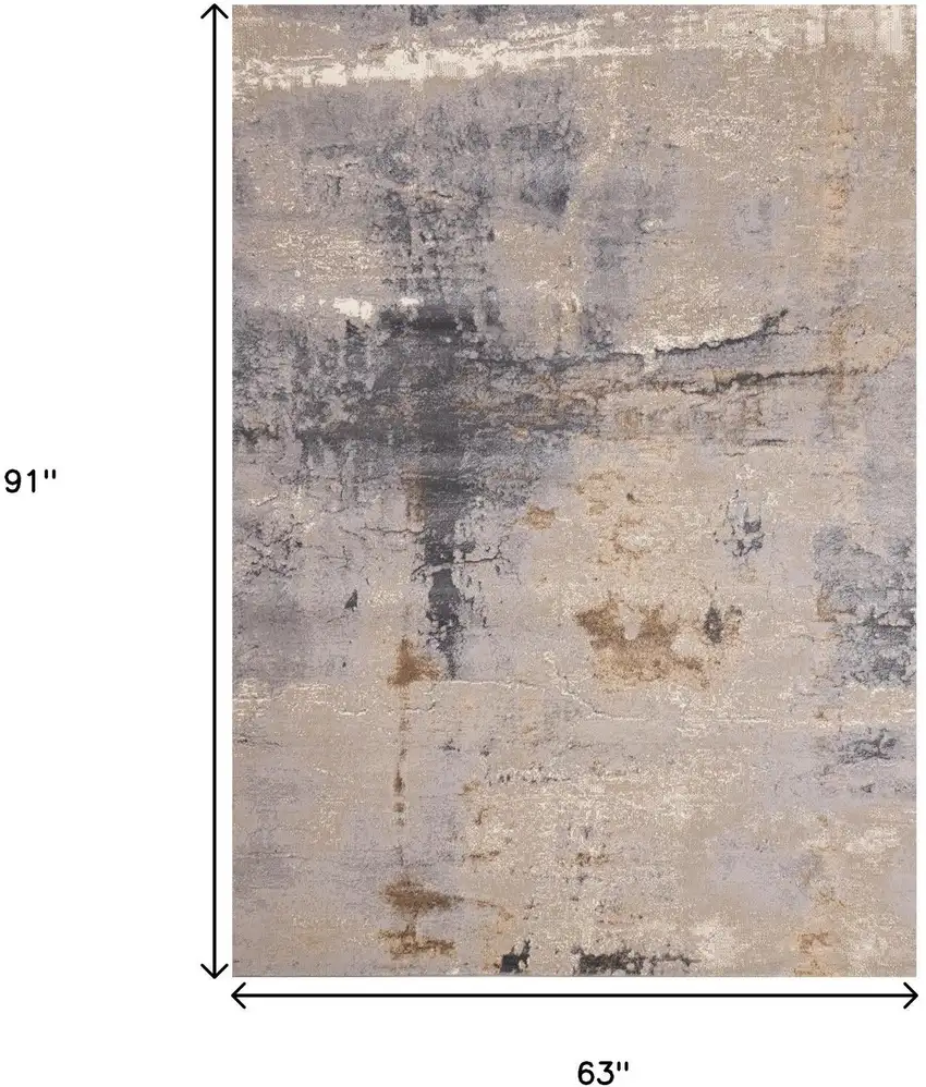 Taupe Brown And Gray Abstract Area Rug Photo 3