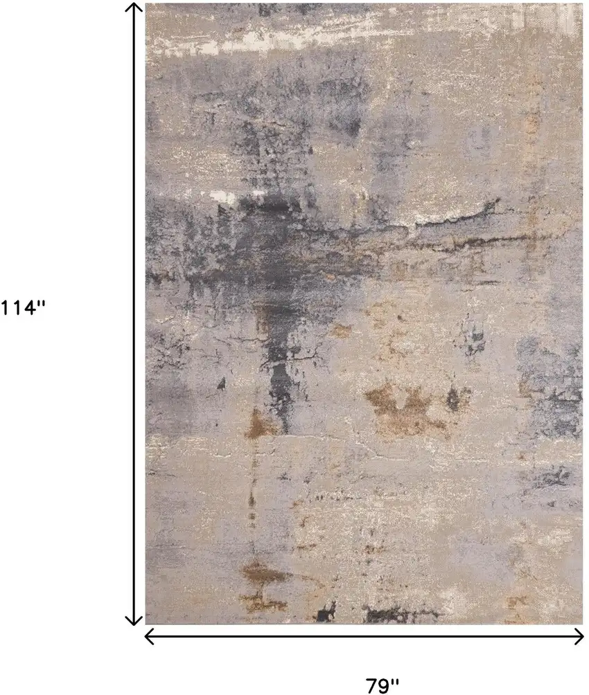 Taupe Brown And Gray Abstract Area Rug Photo 3