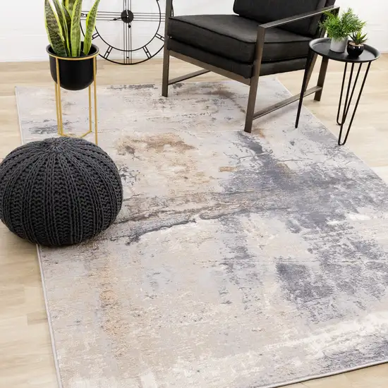 Taupe Brown And Gray Abstract Area Rug Photo 4