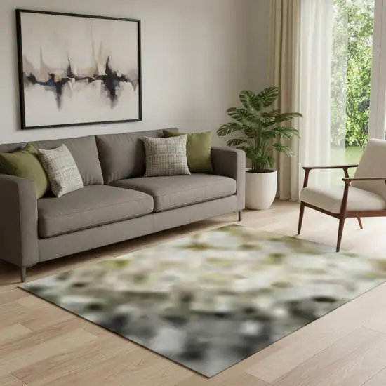 Taupe Brown And Gray Abstract Washable Area Rug With UV Protection Photo 2