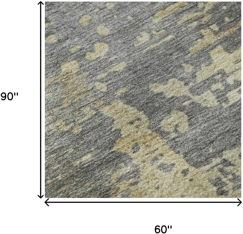 Taupe Brown And Gray Abstract Washable Area Rug With UV Protection Photo 9