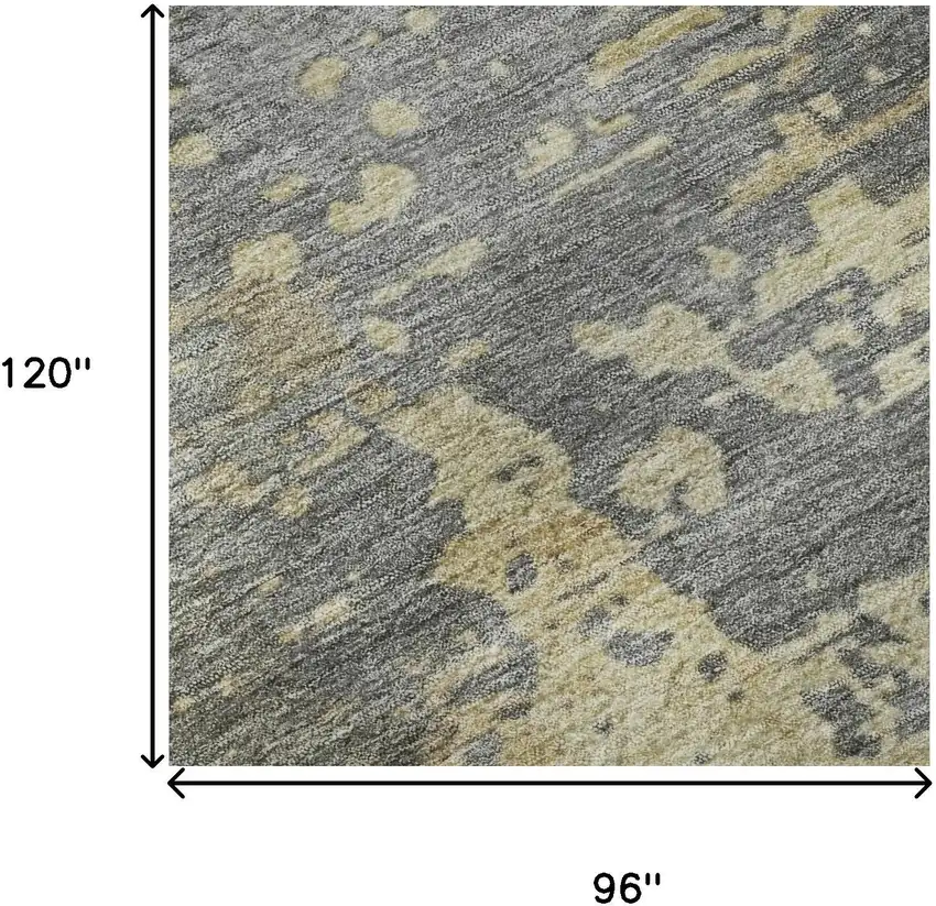 Taupe Brown And Gray Abstract Washable Area Rug With UV Protection Photo 9