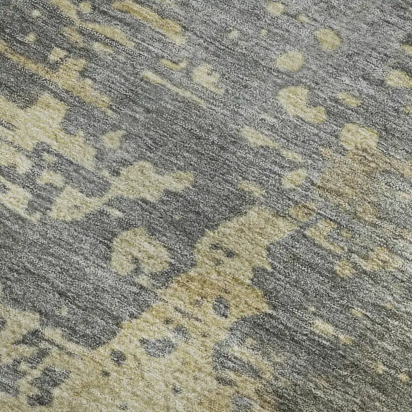 Taupe Brown And Gray Abstract Washable Area Rug With UV Protection Photo 3