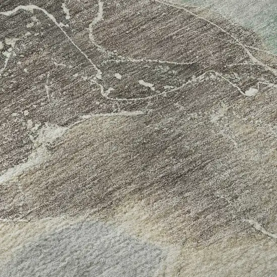 Taupe Brown And Gray Abstract Washable Area Rug With UV Protection Photo 9