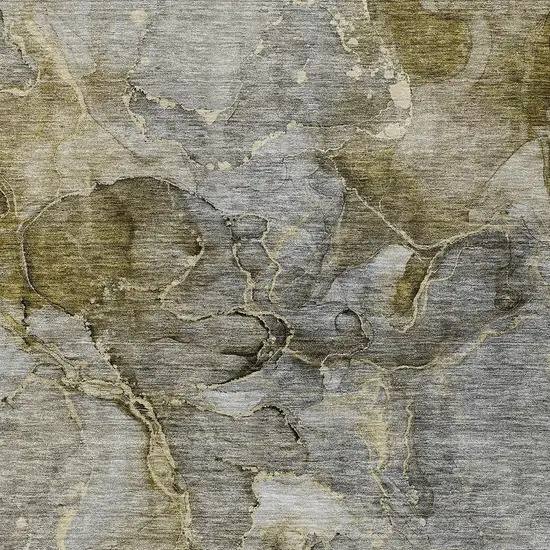Taupe Brown And Gray Abstract Washable Indoor Outdoor Area Rug Photo 6