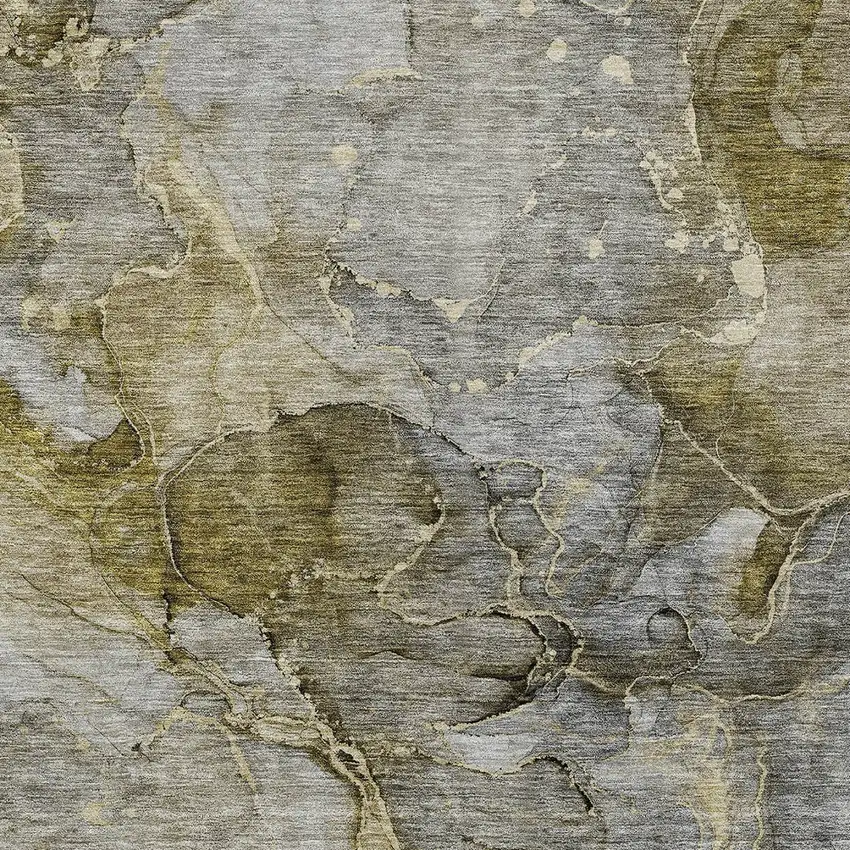 Taupe Brown And Gray Abstract Washable Indoor Outdoor Area Rug Photo 6