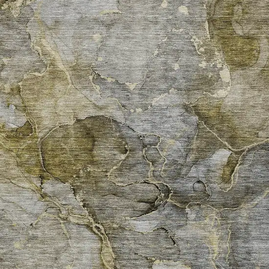 Taupe Brown And Gray Abstract Washable Indoor Outdoor Area Rug Photo 6