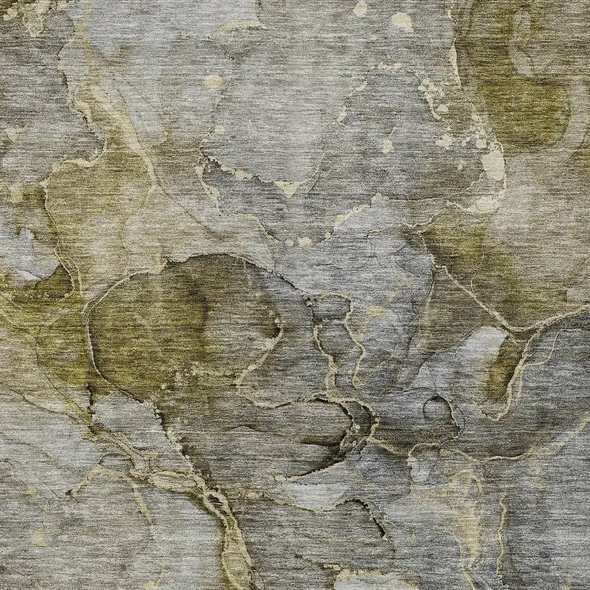 Taupe Brown And Gray Abstract Washable Indoor Outdoor Area Rug Photo 6