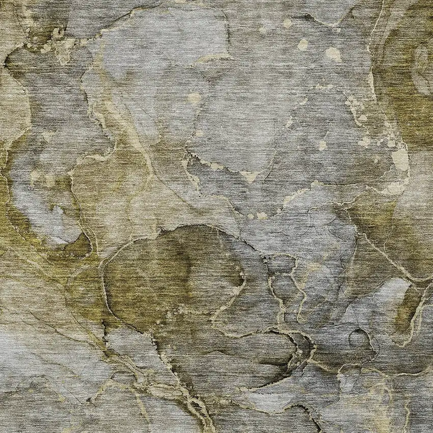 Taupe Brown And Gray Abstract Washable Indoor Outdoor Area Rug Photo 6