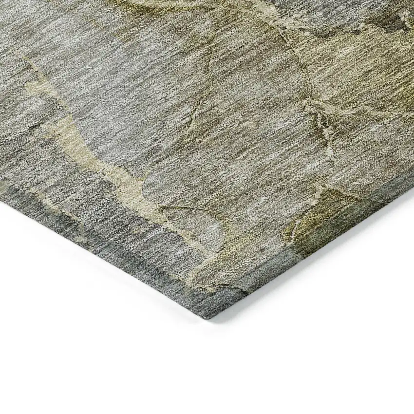 Taupe Brown And Gray Abstract Washable Indoor Outdoor Area Rug Photo 4
