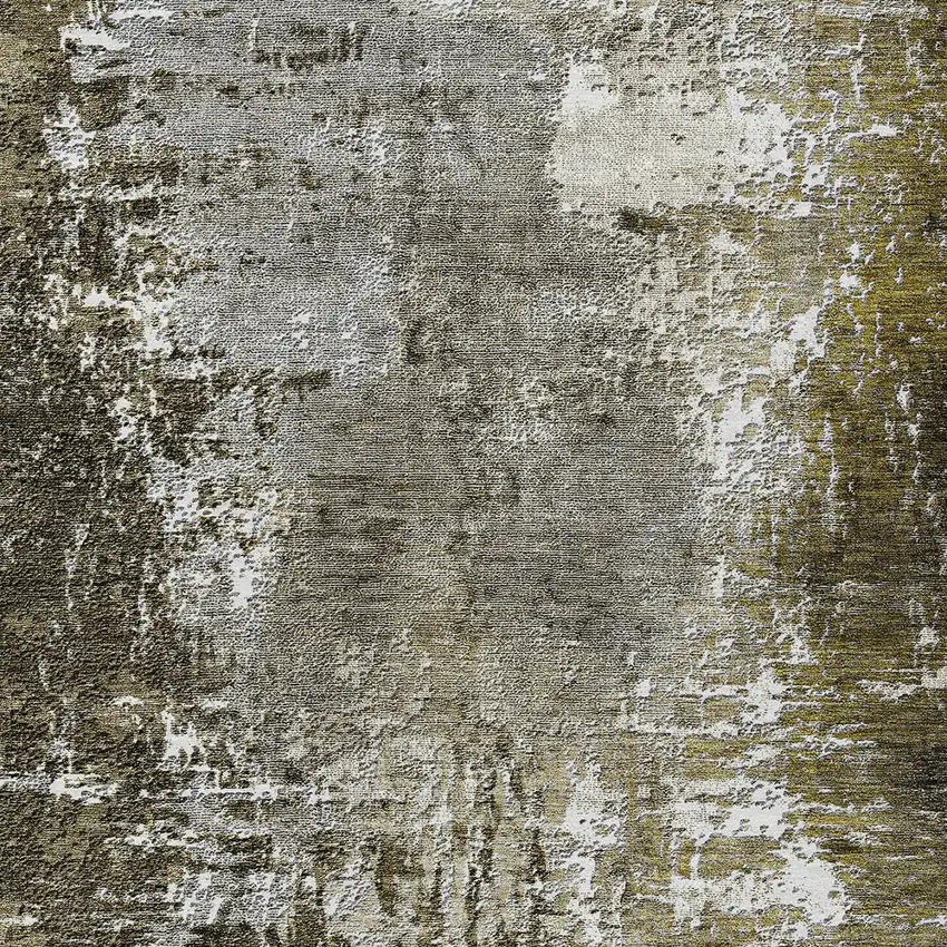 Taupe Brown And Gray Abstract Washable Indoor Outdoor Area Rug Photo 5