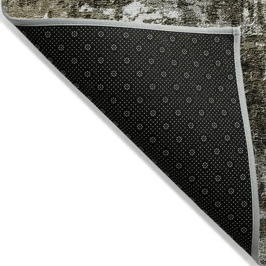 Taupe Brown And Gray Abstract Washable Indoor Outdoor Area Rug Photo 2