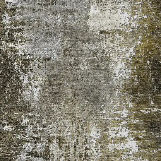 Taupe Brown And Gray Abstract Washable Indoor Outdoor Area Rug Photo 4
