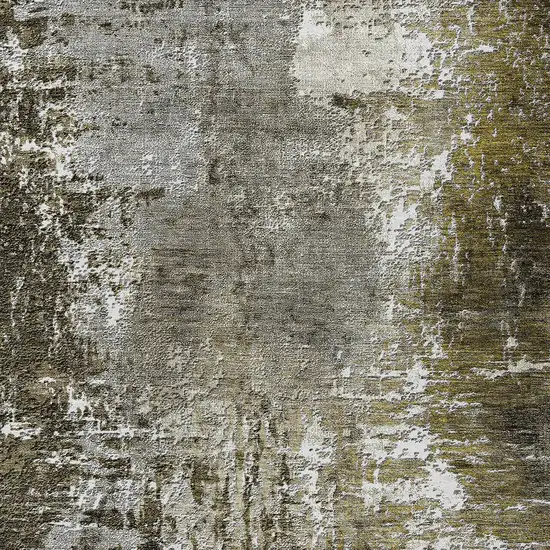 Taupe Brown And Gray Abstract Washable Indoor Outdoor Area Rug Photo 5