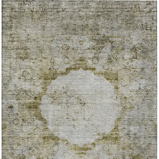Taupe Brown And Gray Oriental Washable Indoor Outdoor Area Rug Photo 7
