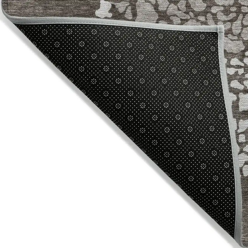Taupe Brown And Ivory Abstract Washable Indoor Outdoor Area Rug Photo 4