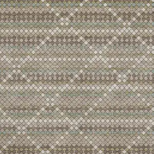 Photo of Taupe Brown And Ivory Geometric Washable Area Rug With UV Protection