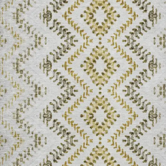 Taupe Brown And Ivory Geometric Washable Indoor Outdoor Area Rug Photo 5