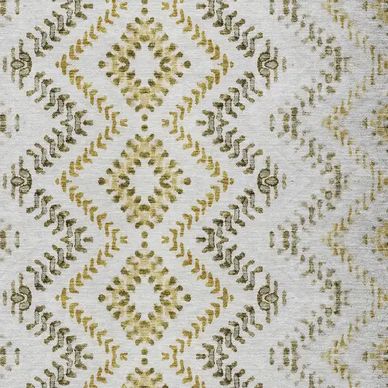 Taupe Brown And Ivory Geometric Washable Indoor Outdoor Area Rug Photo 5