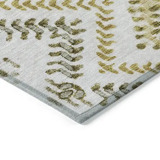 Taupe Brown And Ivory Geometric Washable Indoor Outdoor Area Rug Photo 4