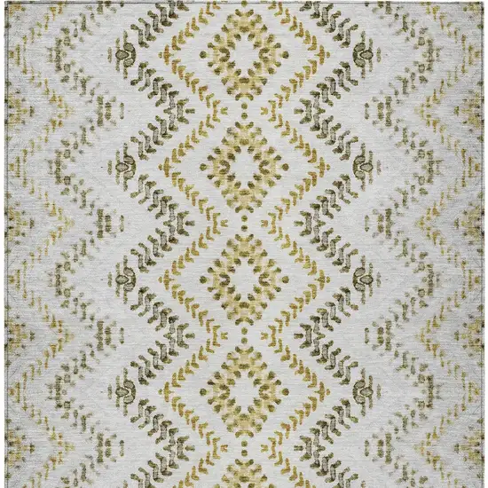 Taupe Brown And Ivory Geometric Washable Indoor Outdoor Area Rug Photo 6