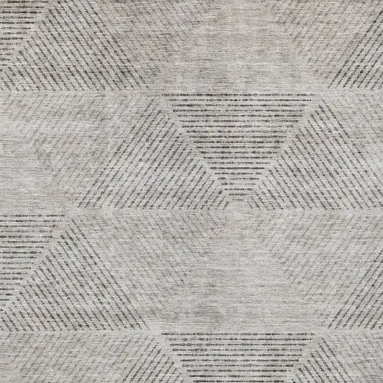 Taupe Brown And Ivory Geometric Washable Indoor Outdoor Area Rug Photo 6