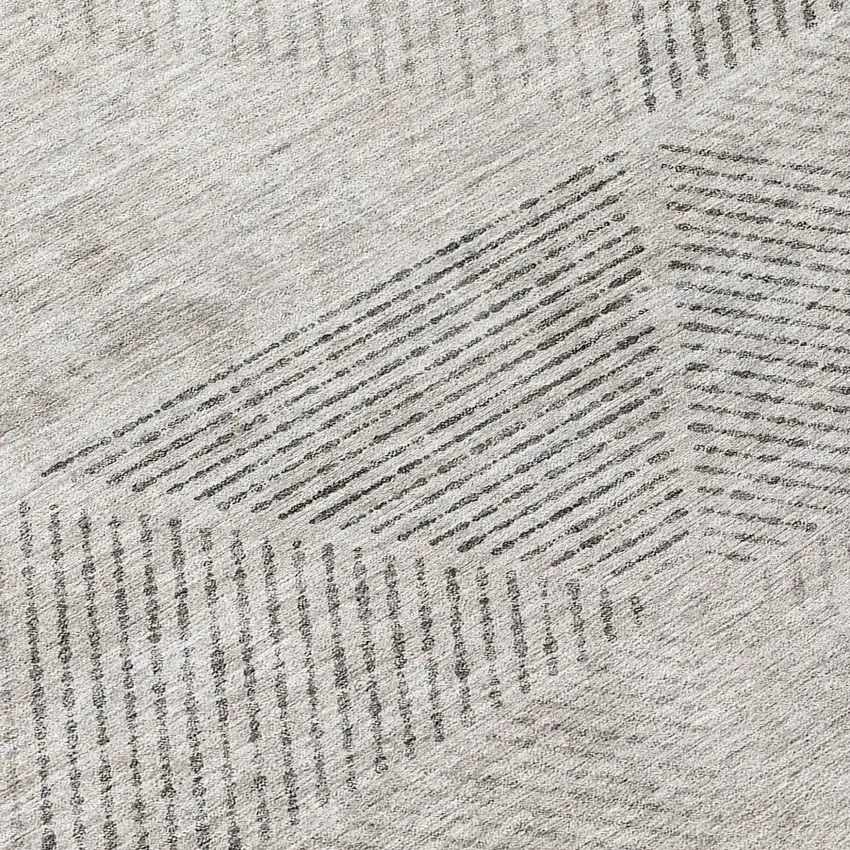 Taupe Brown And Ivory Geometric Washable Indoor Outdoor Area Rug Photo 8