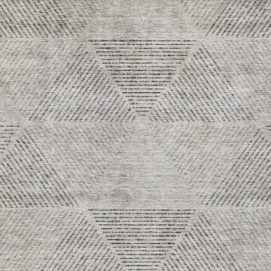 Taupe Brown And Ivory Geometric Washable Indoor Outdoor Area Rug Photo 6