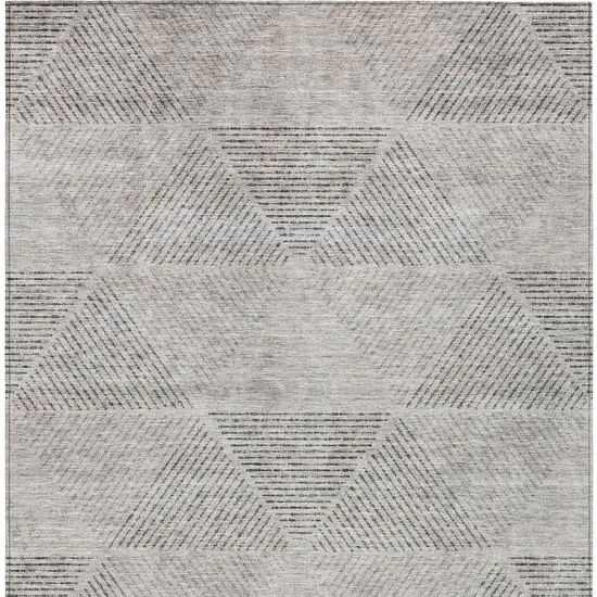 Taupe Brown And Ivory Geometric Washable Indoor Outdoor Area Rug Photo 7
