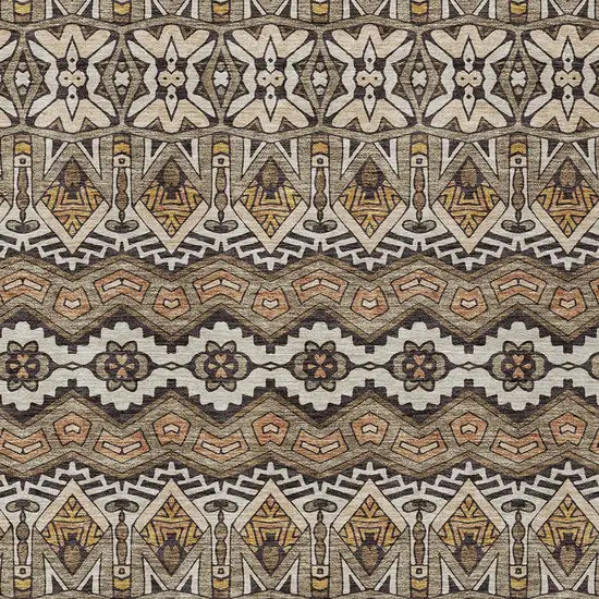 Taupe Brown And Ivory Moroccan Washable Indoor Outdoor Area Rug Photo 7