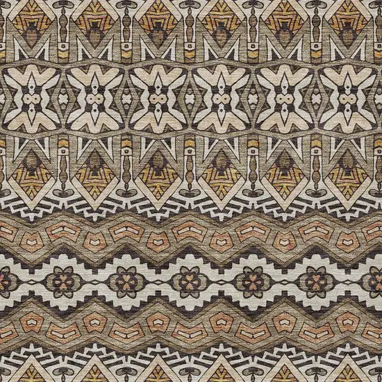 Taupe Brown And Ivory Moroccan Washable Indoor Outdoor Area Rug Photo 7