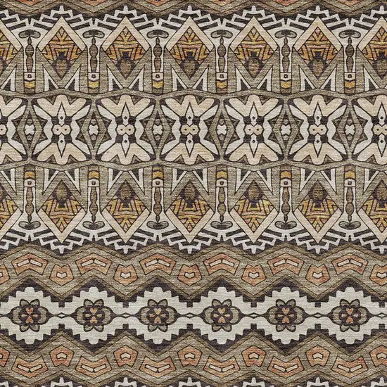 Taupe Brown And Ivory Moroccan Washable Indoor Outdoor Area Rug Photo 7