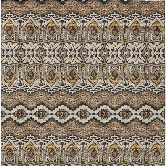 Taupe Brown And Ivory Moroccan Washable Indoor Outdoor Area Rug Photo 8