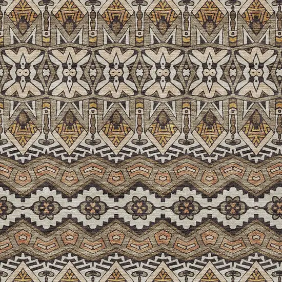 Taupe Brown And Ivory Moroccan Washable Indoor Outdoor Area Rug Photo 7