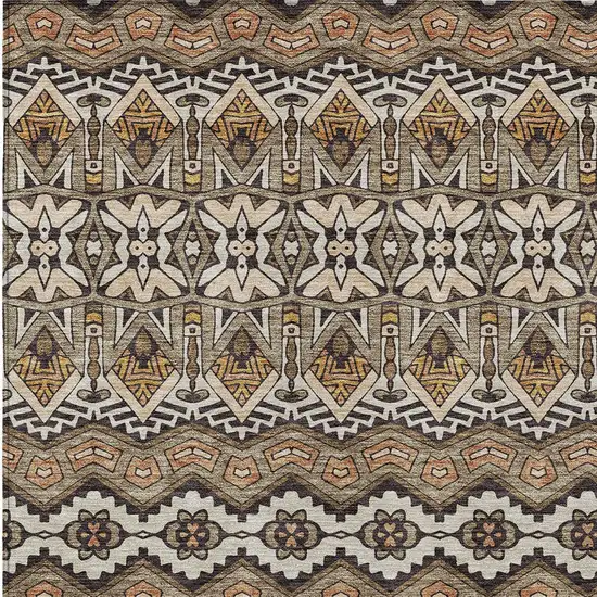 Taupe Brown And Ivory Moroccan Washable Indoor Outdoor Area Rug Photo 7