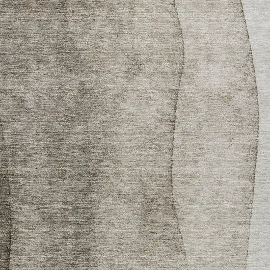Taupe Brown And Ivory Ombre Washable Indoor Outdoor Area Rug Photo 5