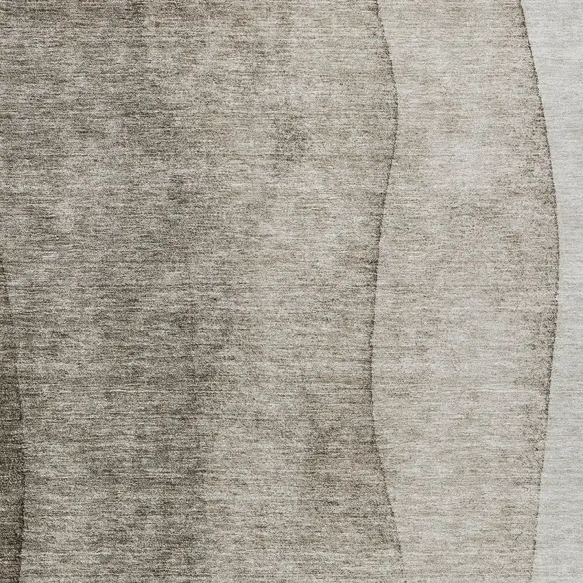Taupe Brown And Ivory Ombre Washable Indoor Outdoor Area Rug Photo 5