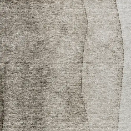 Taupe Brown And Ivory Ombre Washable Indoor Outdoor Area Rug Photo 5