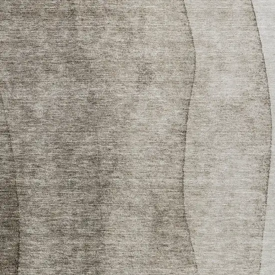 Taupe Brown And Ivory Ombre Washable Indoor Outdoor Area Rug Photo 5
