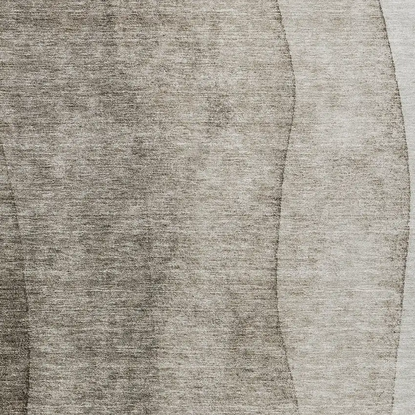 Taupe Brown And Ivory Ombre Washable Indoor Outdoor Area Rug Photo 5