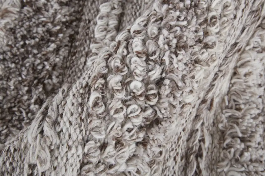 Taupe Brown And Ivory Striped Hand Woven Stain Resistant Area Rug Photo 8