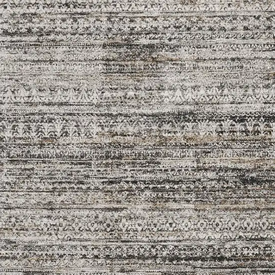 Taupe Brown And Ivory Striped Washable Area Rug With UV Protection Photo 3