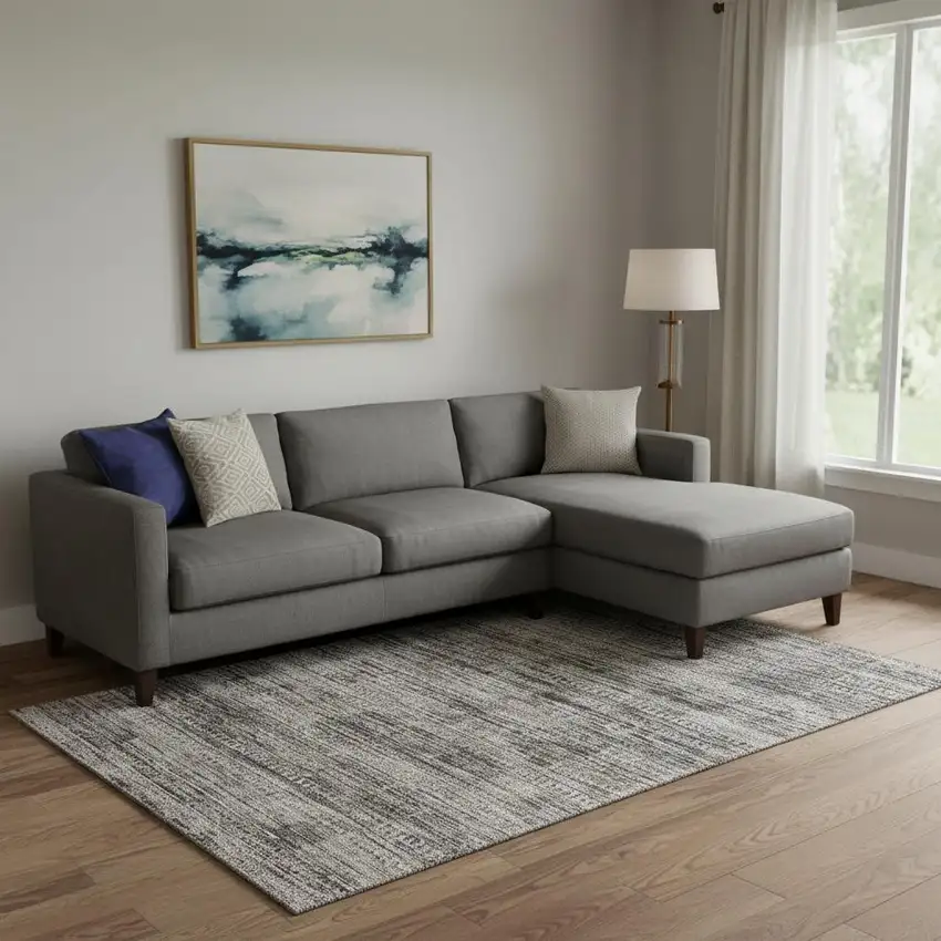 Taupe Brown And Ivory Striped Washable Area Rug With UV Protection Photo 2