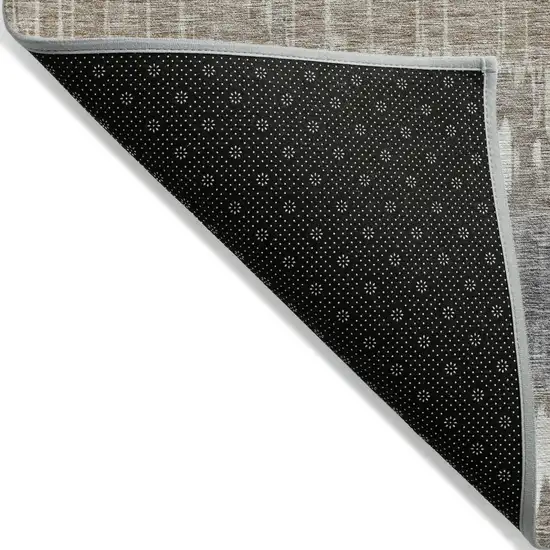 Taupe Brown And Ivory Striped Washable Indoor Outdoor Area Rug Photo 2
