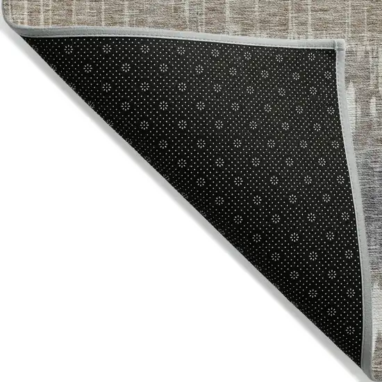 Taupe Brown And Ivory Striped Washable Indoor Outdoor Area Rug Photo 2