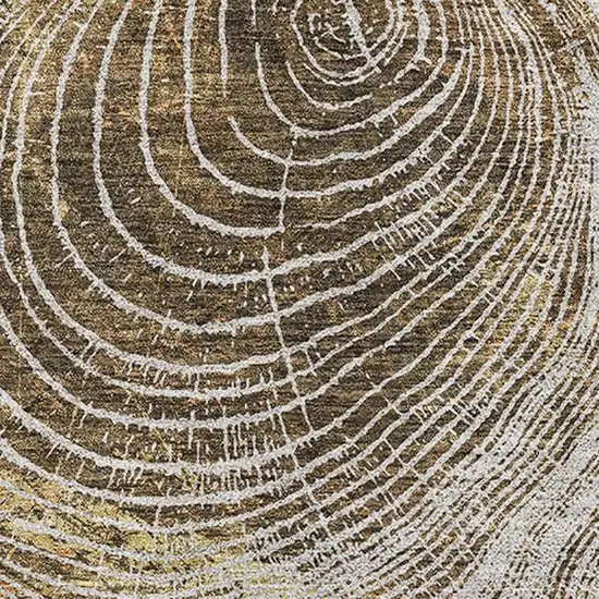 Taupe Brown And Ivory Woodland Lodge Washable Area Rug With UV Protection Photo 3